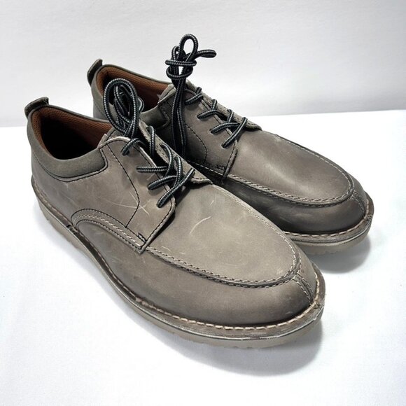 Clarks Men's Eastridge Moc Grey Leather US 11W - Picture 1 of 8